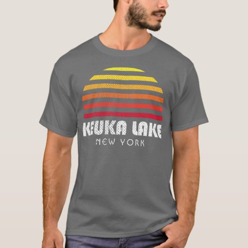 Keuka Lake NY Finger Lakes New York Retro Sunset T_Shirt