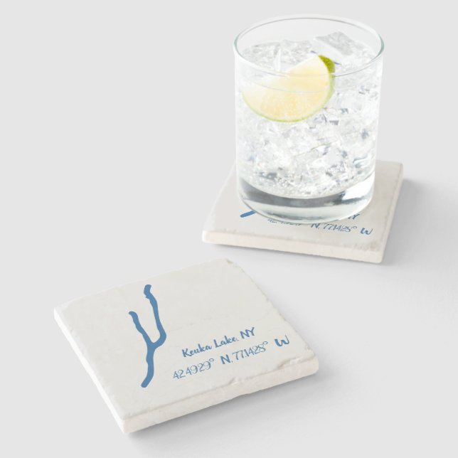 Keuka Lake, NY Marble Coaster (Side)