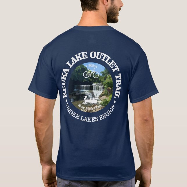 Keuka Lake Outlet Trail (cycling c) T-Shirt (Back)