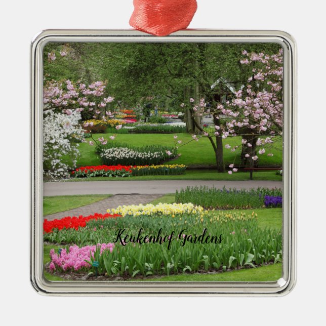 Keukenhof Gardens, Netherlands Metal Ornament (Front)