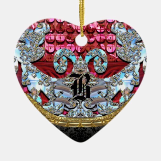 Keulo Victorian Elegant Monogram Ceramic Ornament (Front)