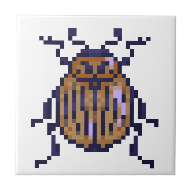 Kever oker pixelart ceramic tile (Front)