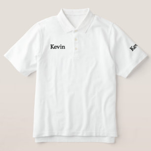 Kevin Embroidered Mans Name, Embroidered Polo Shirt