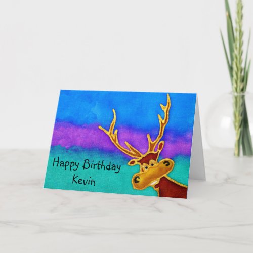 Kevin Happy Birthday silly stag card