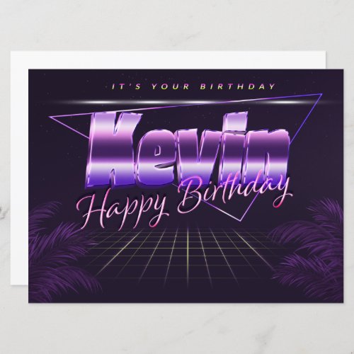Kevin Name First Name pura retro Map Birthday Card