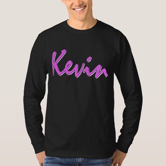 Kevin Pink Logo Long Sleeve T-Shirt (Front)