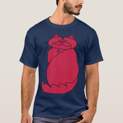 Kevin the Cat in Viva Magenta Color of the Year 20 T_Shirt