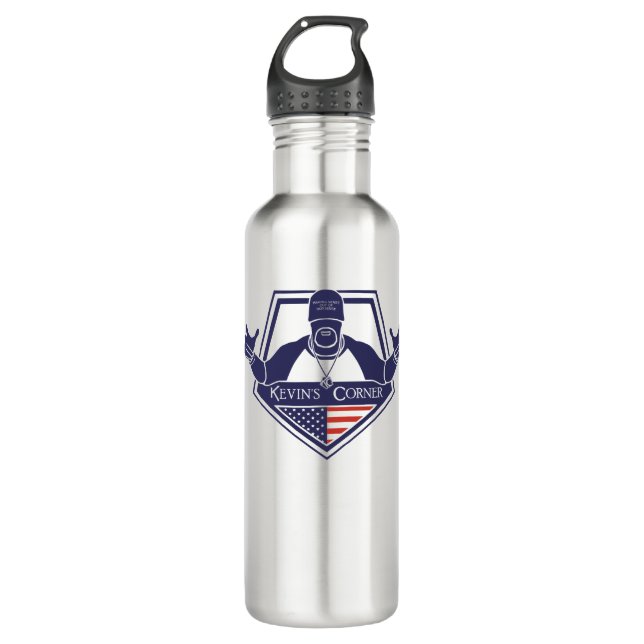 Kevin's Corner Logo Stainless Steel Water Bottle (Front)