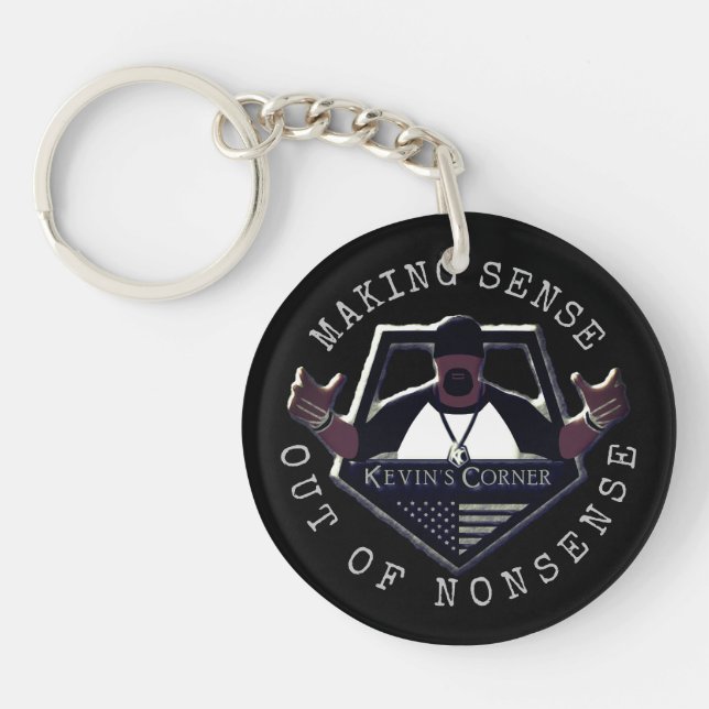 Kevin's Corner Logo with the US Flag Keychain (Front)