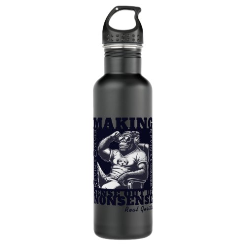 Kevins Corner Political Commentary Real Gorilla Stainless Steel Water Bottle
