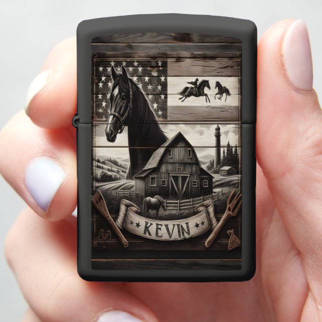 Kevin's Farm Horse Zippo Lighter (In Hand)