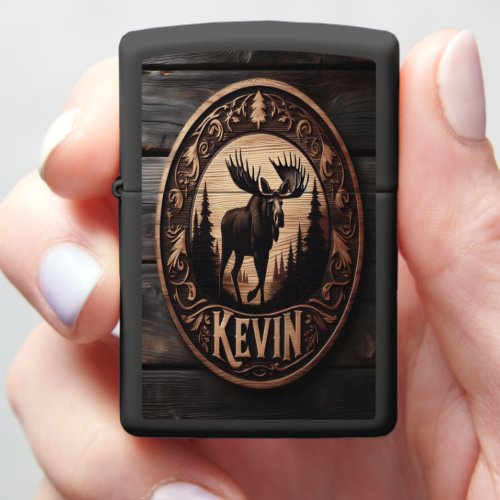 Kevins Moose Carving Zippo Lighter