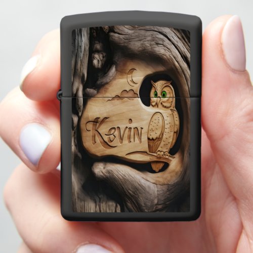 Kevins Owl Carving Zippo Lighter