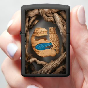 Kevin's Owl Woodcarving Zippo Lighter