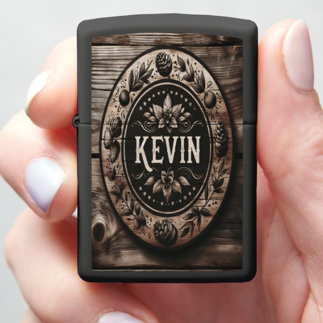 Kevin's Rustic Sign Zippo Lighter (In Hand)