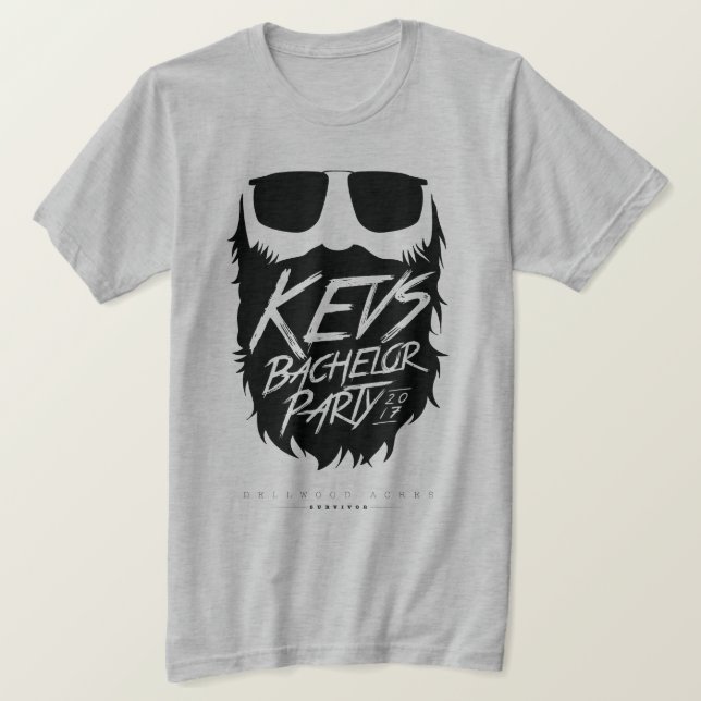 Kevs Bachelor Party Grey-Ghost T-Shirt (Design Front)