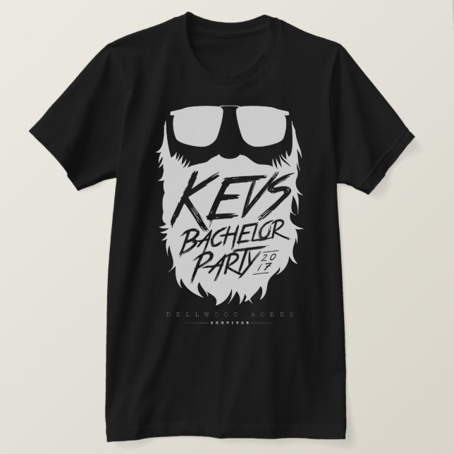 Kevs Bachelor Party Wildman-White T-Shirt (Design Front)