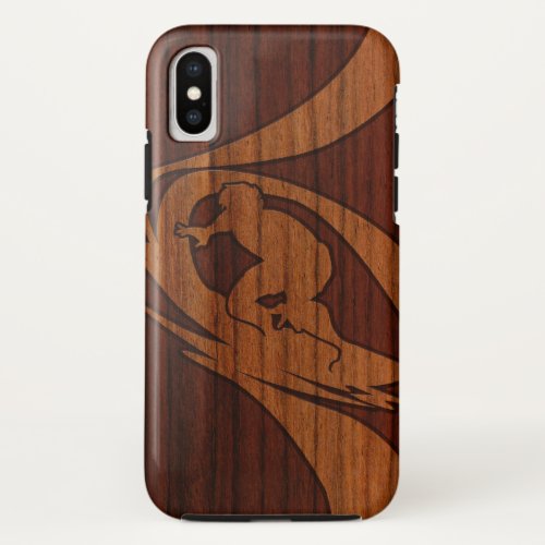 Kewalos Hawaiian Surfer Faux Wood iPhone X Case