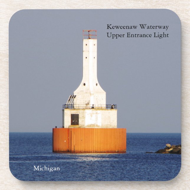Keweenaw Waterway Upper Entrance Light 2023 Beverage Coaster (Front)