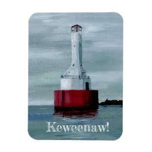 Keweenaw Waterway Upper Michigan UP lighthouse Magnet
