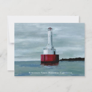 Keweenaw Waterway Upper Michigan UP lighthouse Postcard