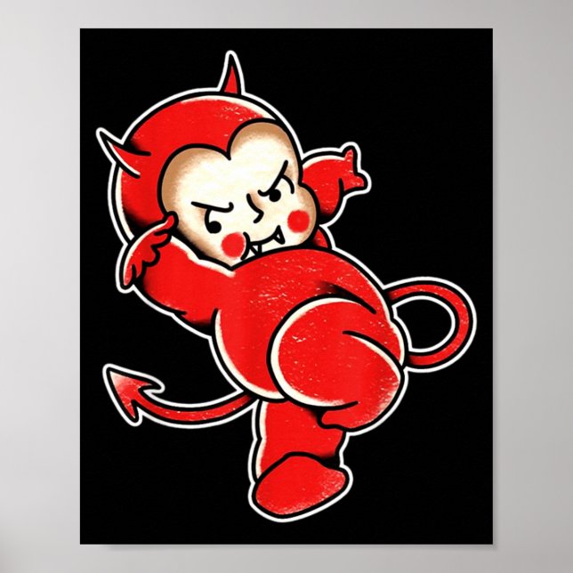Kewpie Baby Devil Demon Horns Tattoo Poster (Front)