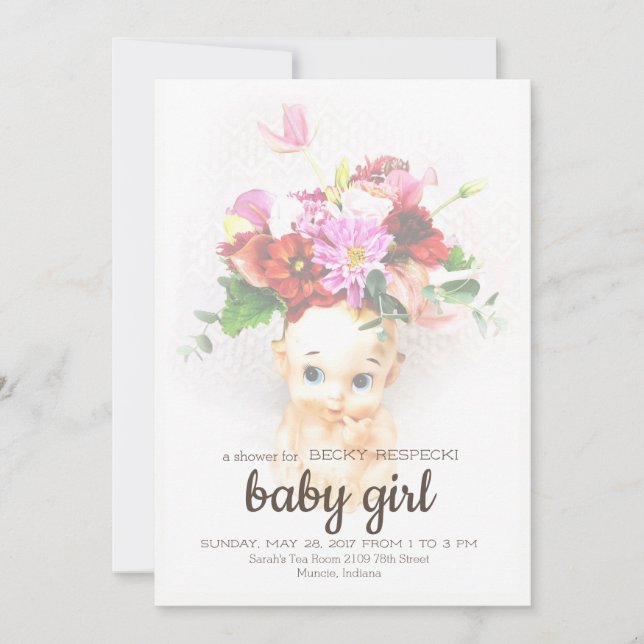 Kewpie Baby Shower Invitation (Front)