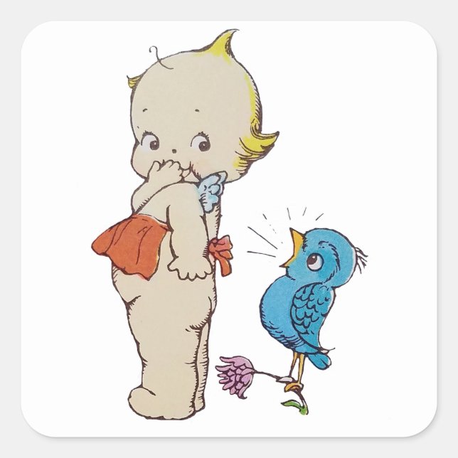 Kewpie with Bluebird Singing Stickers (Front)