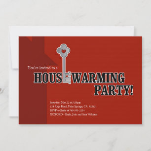 Key and Heart, Housewarming Party Invitation