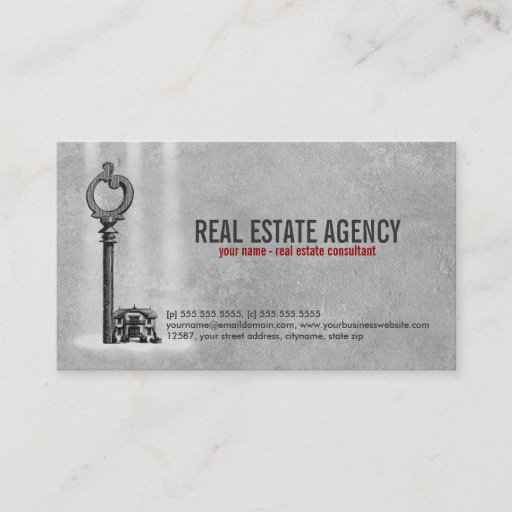 Customizable Key and House - Real Estate Business Card