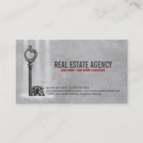 Key and House - Real Estate Business Card