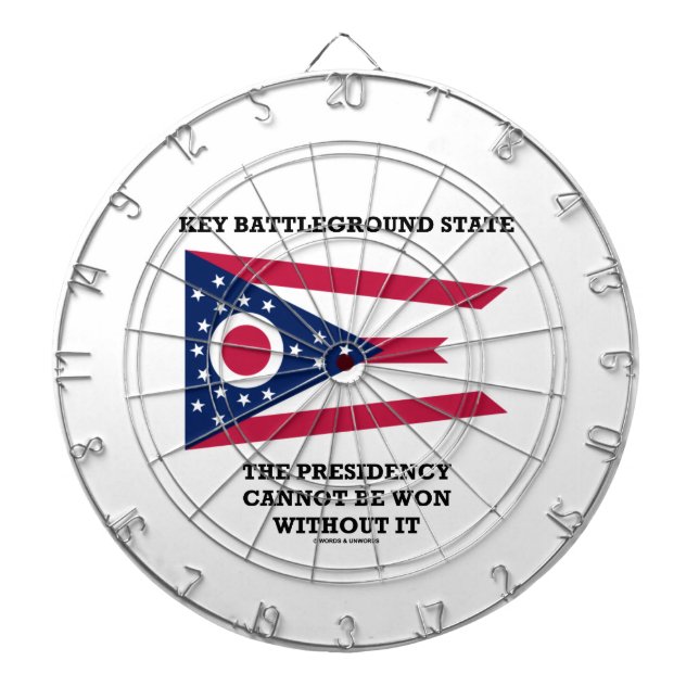 Key Battleground State Presidency Ohio State Flag Dartboard (Front)