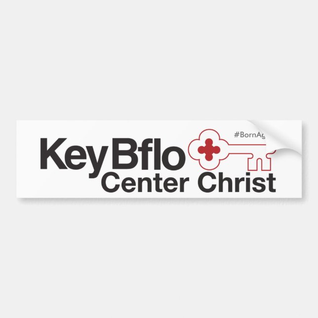Key Bflo Center Christ #BornAgainBflo Bumper Sticker (Front)
