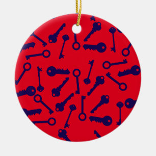 Key Blue Pattern Product Ceramic Ornament