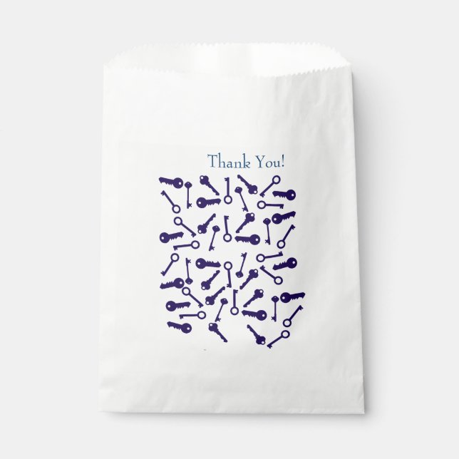 Key Blue Pattern Product Favor Bag (Front)