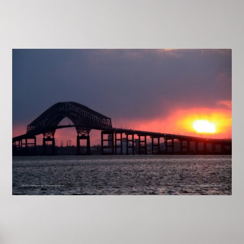 Key Bridge Sunset Print _ Baltimore