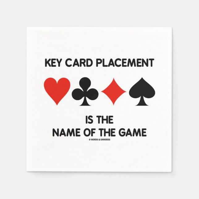 Key Card Placement Is The Name Of The Game Napkins (Front)