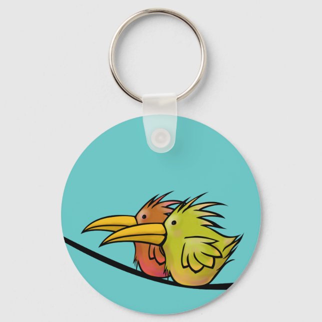 Key Chain, 2 Birds on a Wire Keychain (Front)