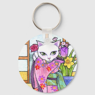 Key Chain Cat Geisha Fairy Fantasy by Ann Howard