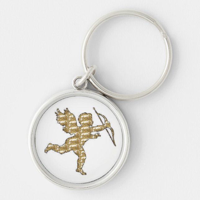 Key Chain Cupid Gold Ribbed (Front)