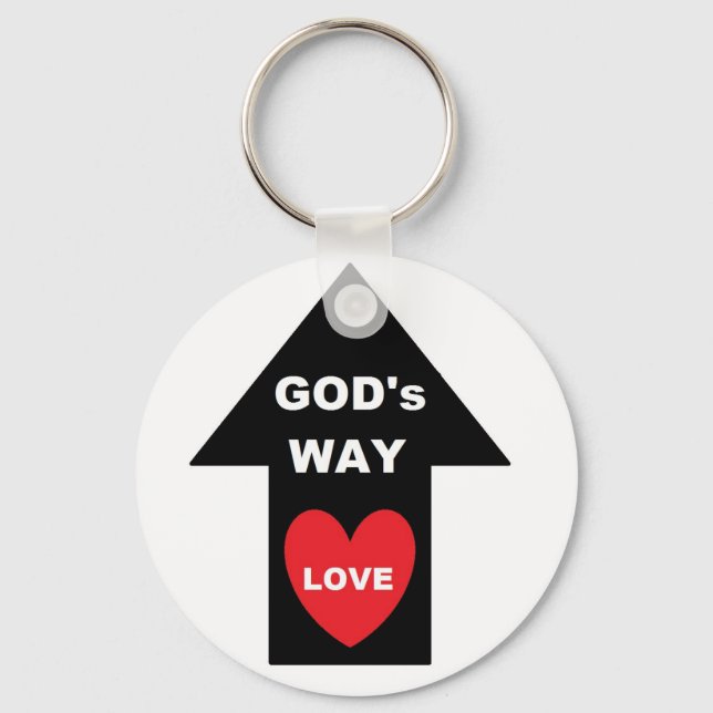 Key Chain Gods Way Love Arrow Heart (Front)