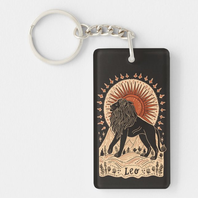 Key Chain Leo Celestial Zodiac Art (Front)
