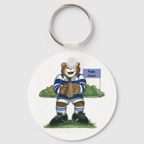 Key Chain _ Male Rugby Bear in Blue