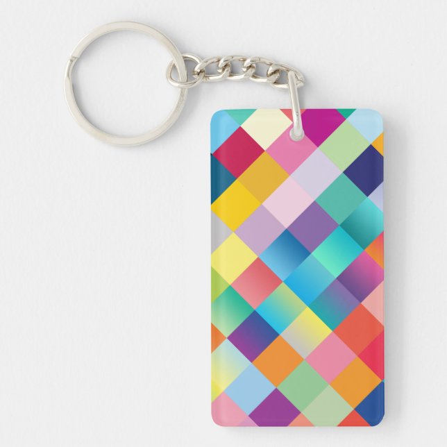 Key Chain: MULTI COLORED GEOMETRIC Keychain (Front)