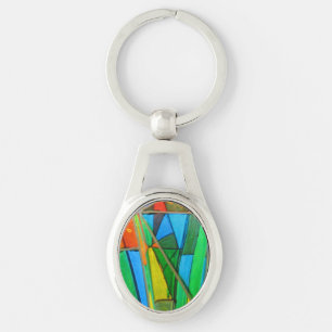 Key Chain--Murano Glass Green Keychain