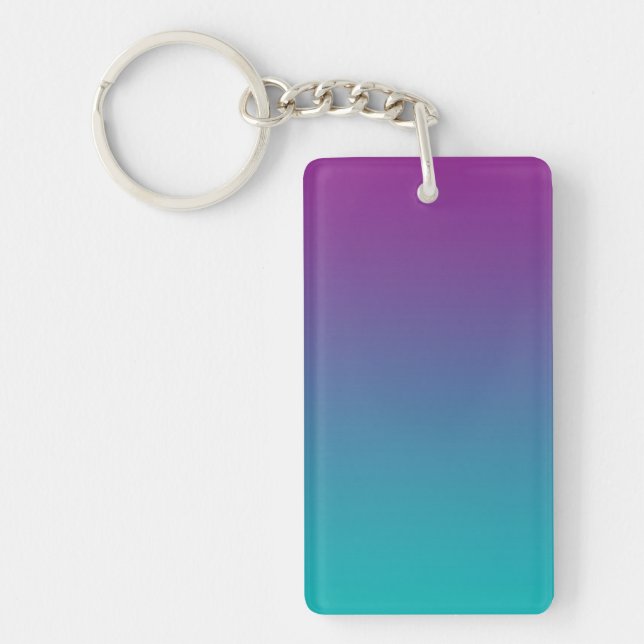 Key Chain: PURPLE AND TEAL OMBRE Keychain (Front)