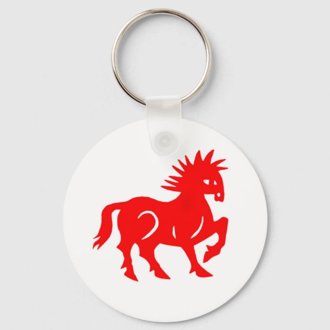Key Chain: Red Horse Chinese Zodiac Keychain (Front)
