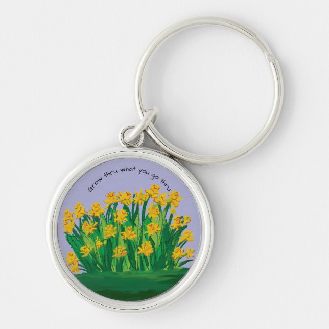 Key Chain says, "Grow thru what you go thru." (Front)