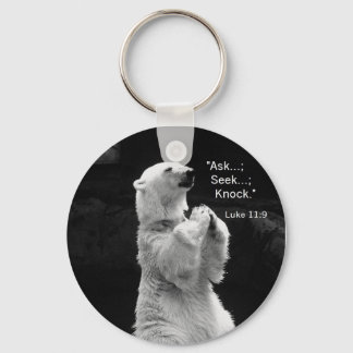 key chain with ask, seek, knock