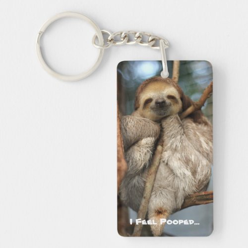 Key chain with baby sloth that feels pooped